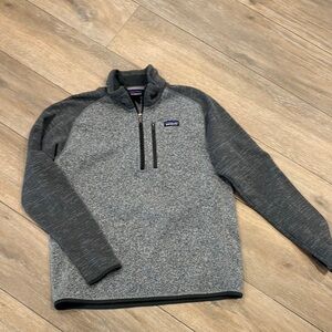 Patagonia Gray and Black Quarter-Zip Better Sweater Pullover SZ L